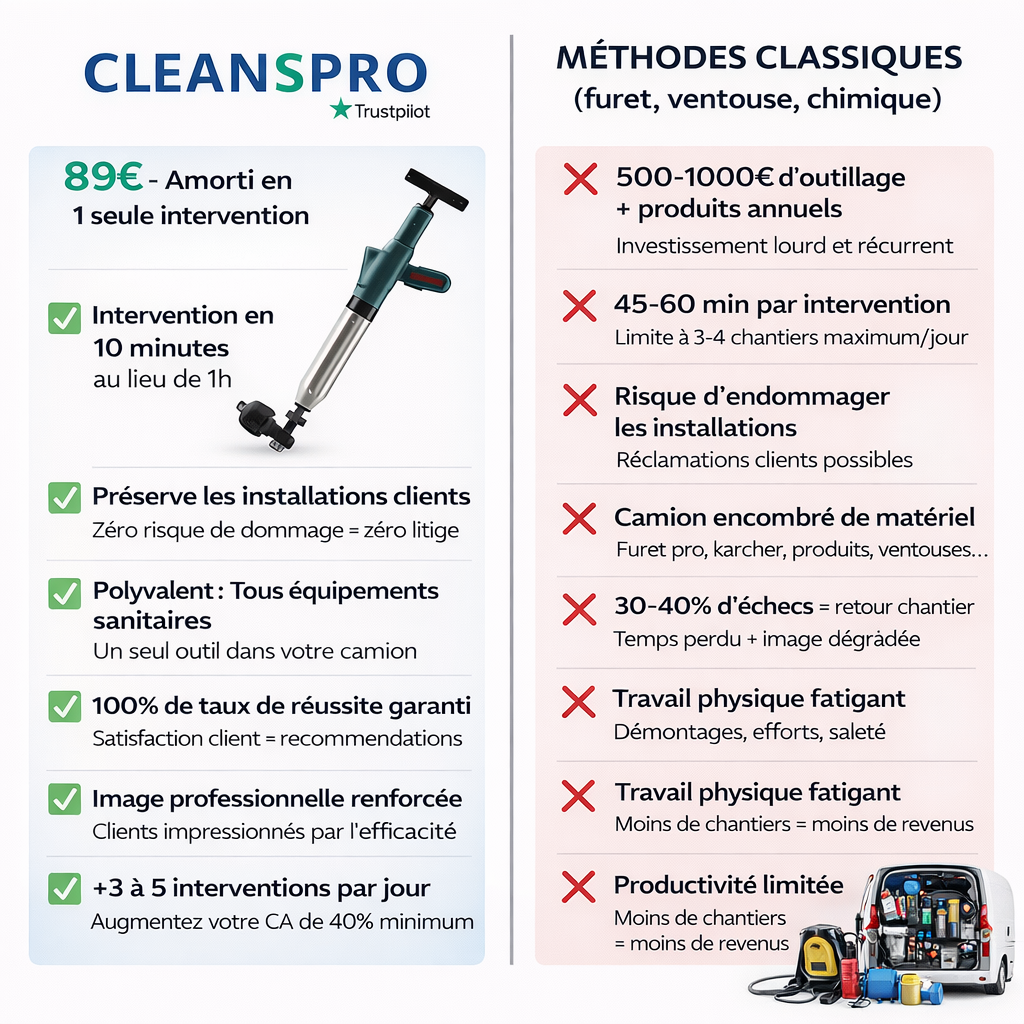 Pompe de débouchage instantanée